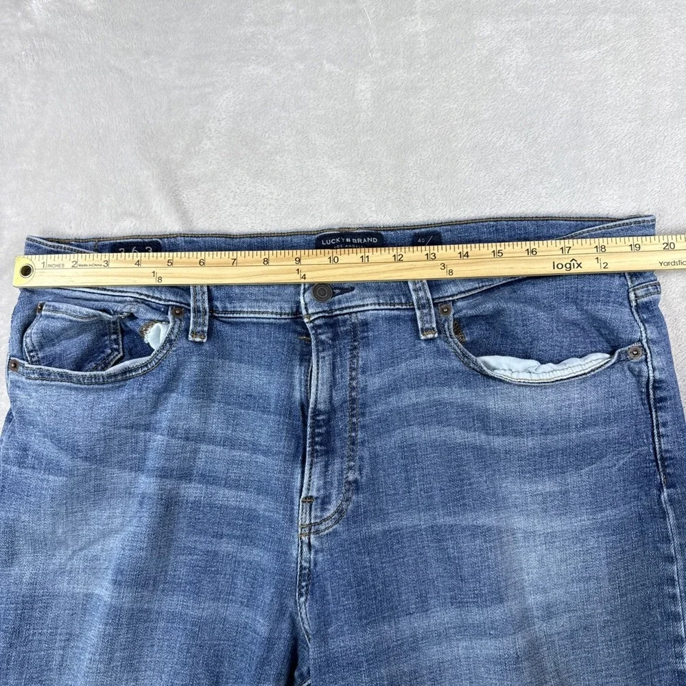 Lucky Brand 363 Vintage Straight Jeans Mens 40X30 Blue Medium Wash Stretch Denim